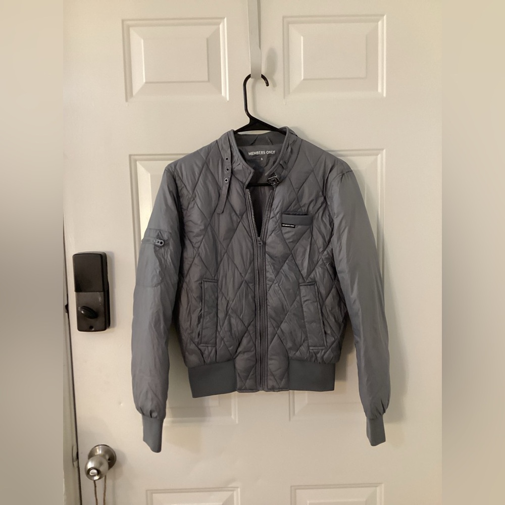 Members Only Quilted Gray Jacket
